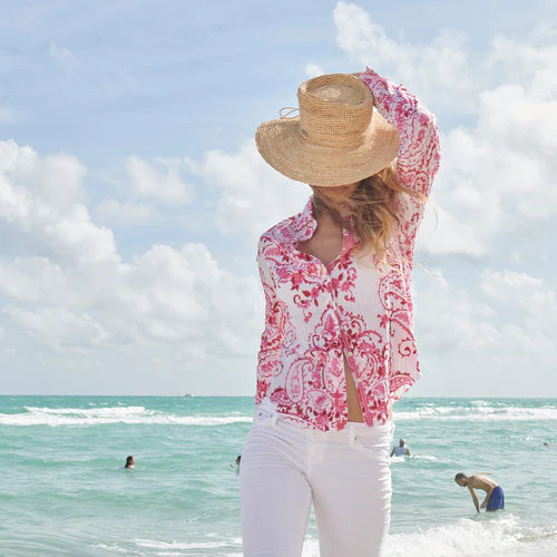 PORCELAIN PAISLEY PINK BUTTON DOWN SHIRT